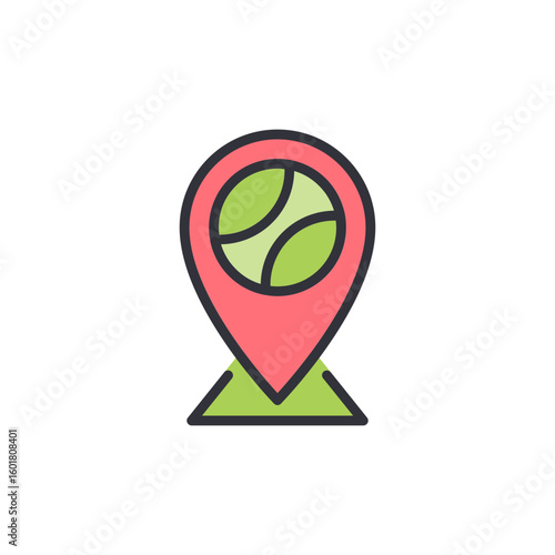 Free Download Symbolic Tennis Court Locator Sign For Sporting Activities And Recreation - GFXLoad