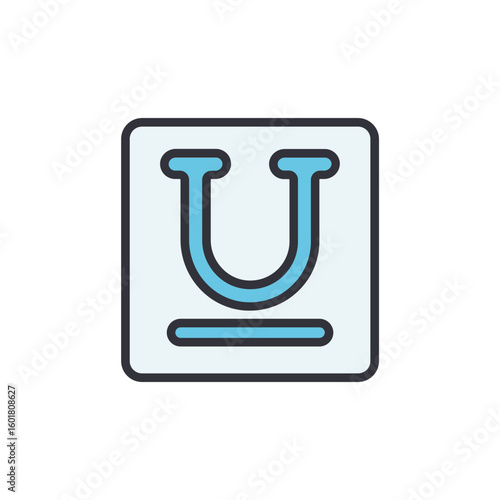 Underline Symbol In Square Frame For Text Formatting Option