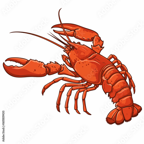 Vibrant Illustration of a Detailed Crayfish