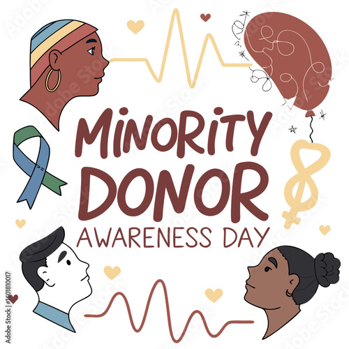 MINORITY DONOR AWARENESS DAY vector illustration