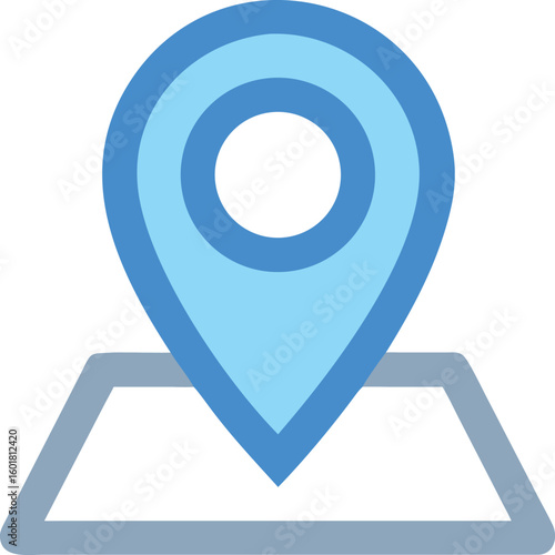 Free Download Blue Location Pin on Map Outlined Icon Showing Direction Finder - GFXLoad