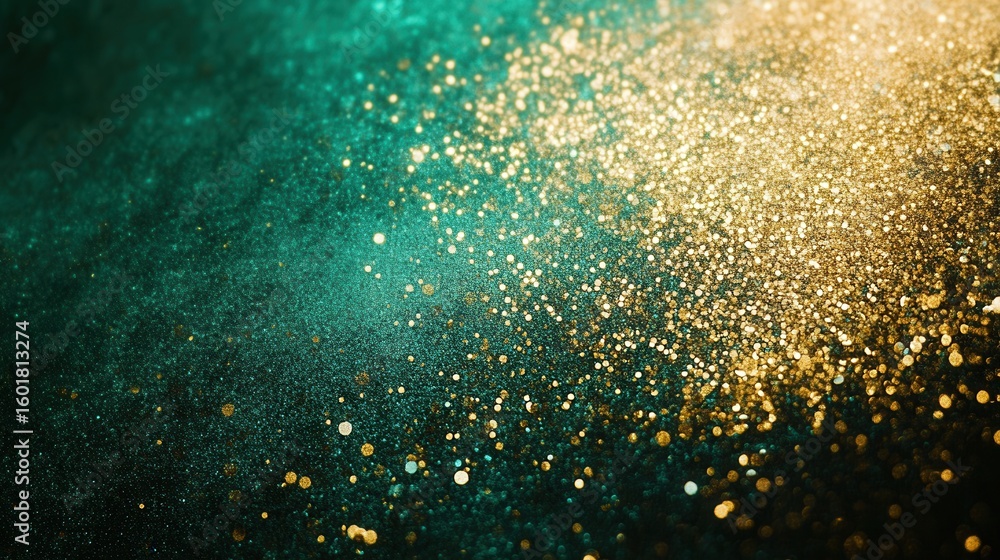 Obraz premium abstract grainy gradient in deep emerald and metallic gold