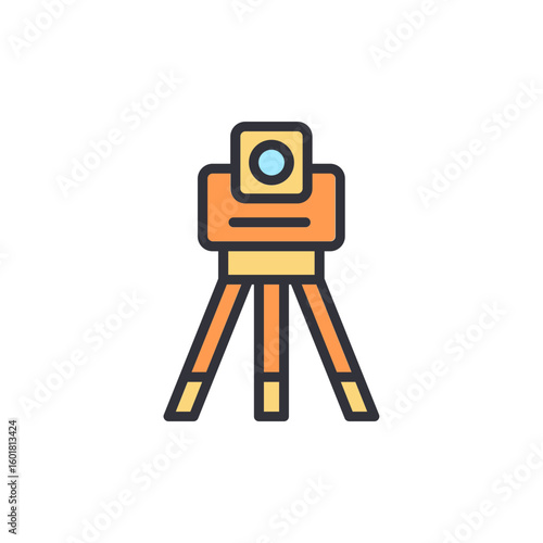 Stylish Graphic Representation Of Surveying Instrument On Transparent Backdrop