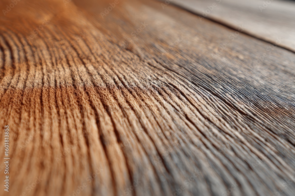 Fototapeta premium Detailed image of the wood features a pronounced groove pattern