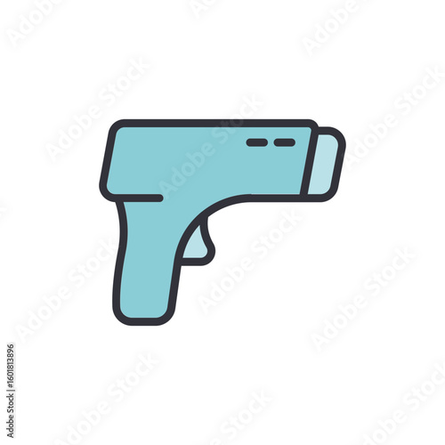 Digital Thermometer Gun Illustration For Medical Checkup Design Concept