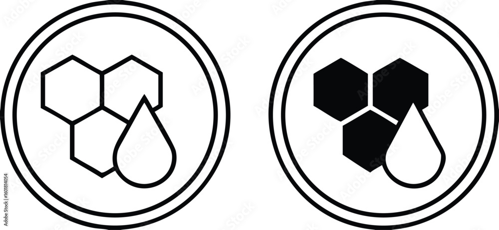 Obraz premium Labels Ceramide. Black and White Vector Icons. Sticker For Cosmetic Packaging. Concept Skin Care.