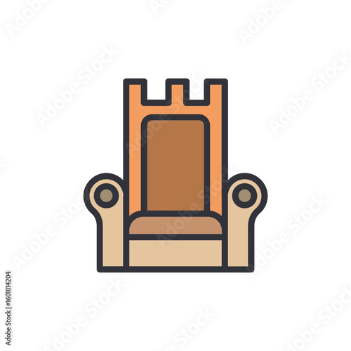 Majestic Throne Design On Transparent, Symbol Of Royalty And Power