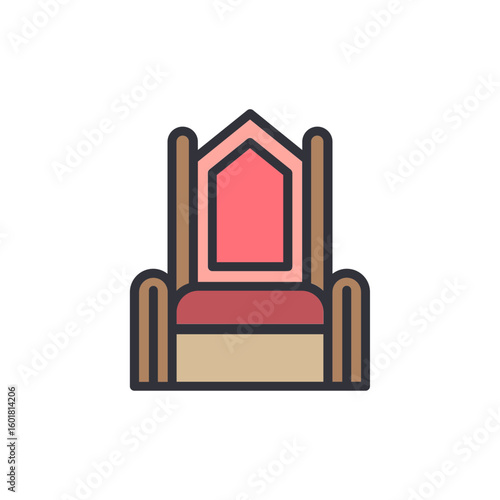 Isolated Vector Illustration Of An Ornate Royal Throne Seat