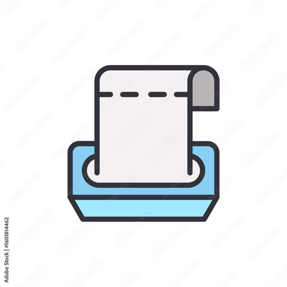 Stylized Icon Representing Receipt Printer With Transparent Background Stylized Icon Representing Receipt Printer With Transparent Background