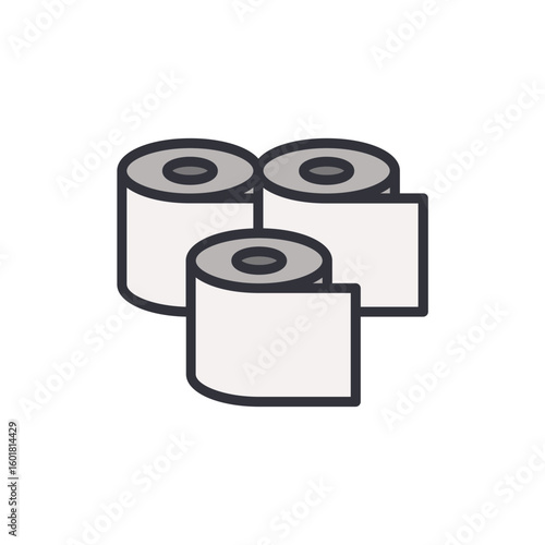 Illustration Of White Rolls Depicting Cleanliness And Hygiene Products