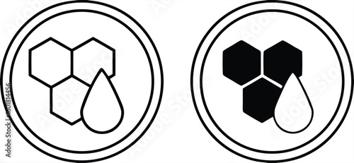 Labels Ceramide. Black and White Vector Icons. Sticker For Cosmetic Packaging. Concept Skin Care.