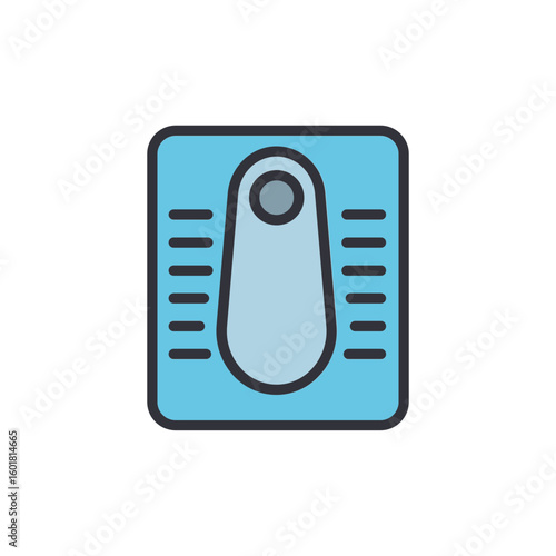 Squat Toilet Illustration With Blue Color Palette On Transparent Layout