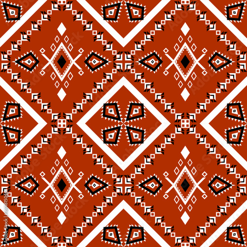 Geometric pattern Traditional tribal style, pixel embroidery, geometric ethnic pattern. beautiful border pattern.Fabric pattern for clothes, dress, carpet, curtain, sarong, sari, scarves, batik.