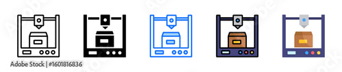 3D Printing Icon Set Multiple Style Collection