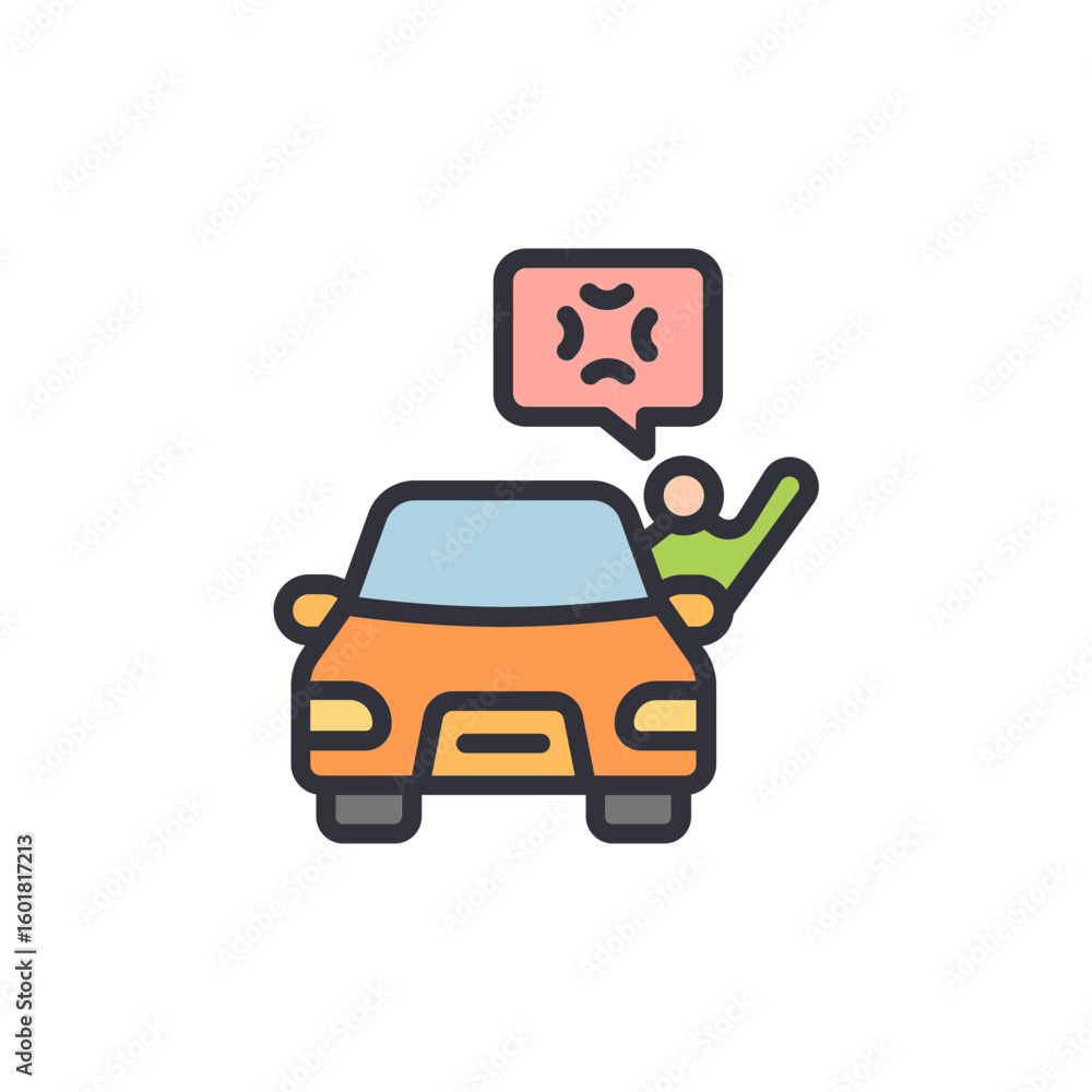 Frustrated Motorist Shouting From Vehicle Depicting Road Rage Incident Frustrated Motorist Shouting From Vehicle Depicting Road Rage Incident