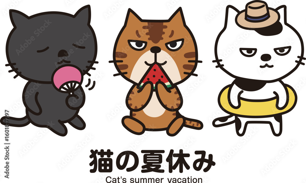 Obraz premium 猫の夏休み