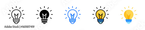 Lightbulb Icon Set Multiple Style Collection