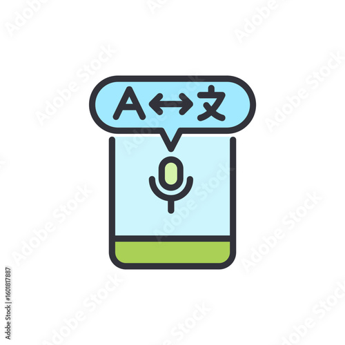 Digital Language Translator Concept Showing Mobile Phone Application