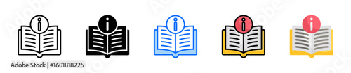 Book Icon Set Multiple Style Collection