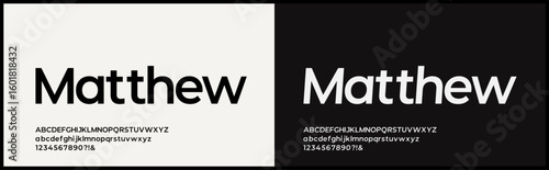 Modern minimalist sans serif vector font. Simple and clean uppercase, lowercase, and number alphabet. Typography for poster, headline, sport, and logo