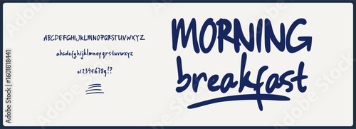 Hand drawn script vector font. Alphabet vector font with uppercase, lowercase, and number, unique and creative. Typography for branding cafe, product, bakery, poster, and etc.