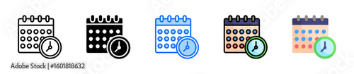 Deadline Icon Set Multiple Style Collection