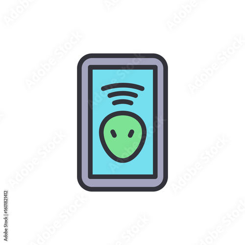 Stylized Alien Communication Device Vector Icon Isolated Design