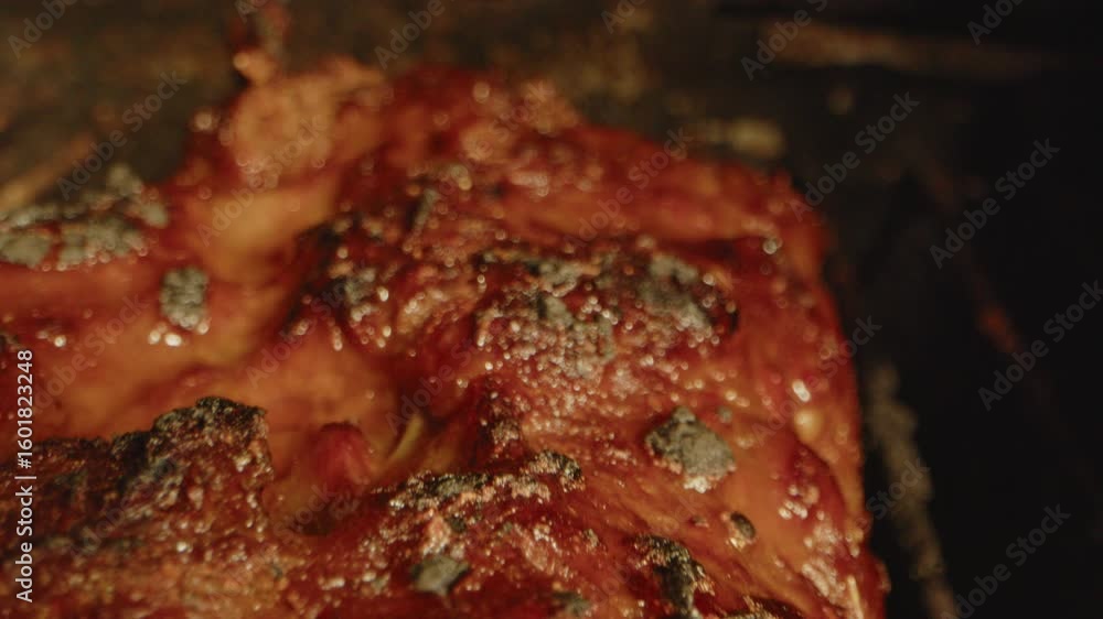 Beautiful dolly out of deliciously grilled spareribs on a barbecue Beautiful dolly out of deliciously grilled spareribs on a barbecue
