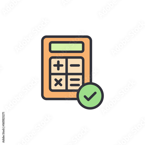 Calculator With Check Mark Symbolizing Successful Calculation Process