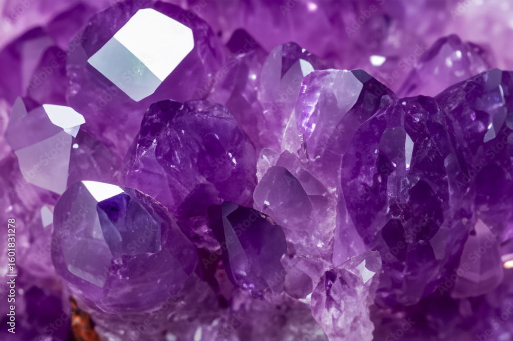 Fototapeta premium purple crystals of natural amethyst