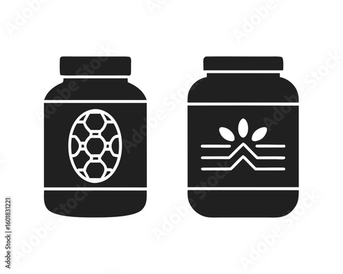Protein Powder icon vector silhouette illustration isolated on white background