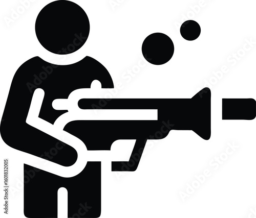 Person holding a water gun icon