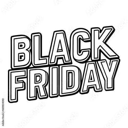 Bold Black Friday lettering announces massive sales and shopping excitement for consumers seeking deals.
