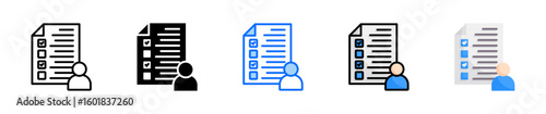 Performance Evaluation Icon Set Multiple Style Collection