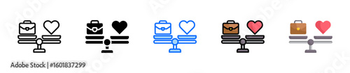 Work Life Balance Icon Set Multiple Style Collection
