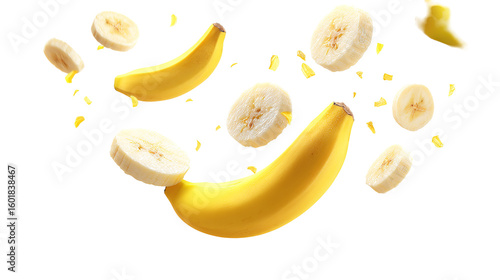 Milk or yogurt splash with fresh banana sliced