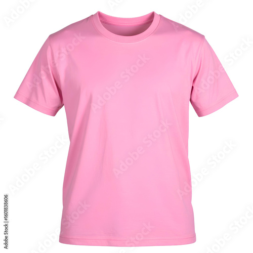 Minimal Pink Tee Shirt Mockup Front Display Transparent Background PNG