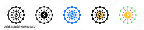 Smart Grid Energy Icon Set Multiple Style Collection