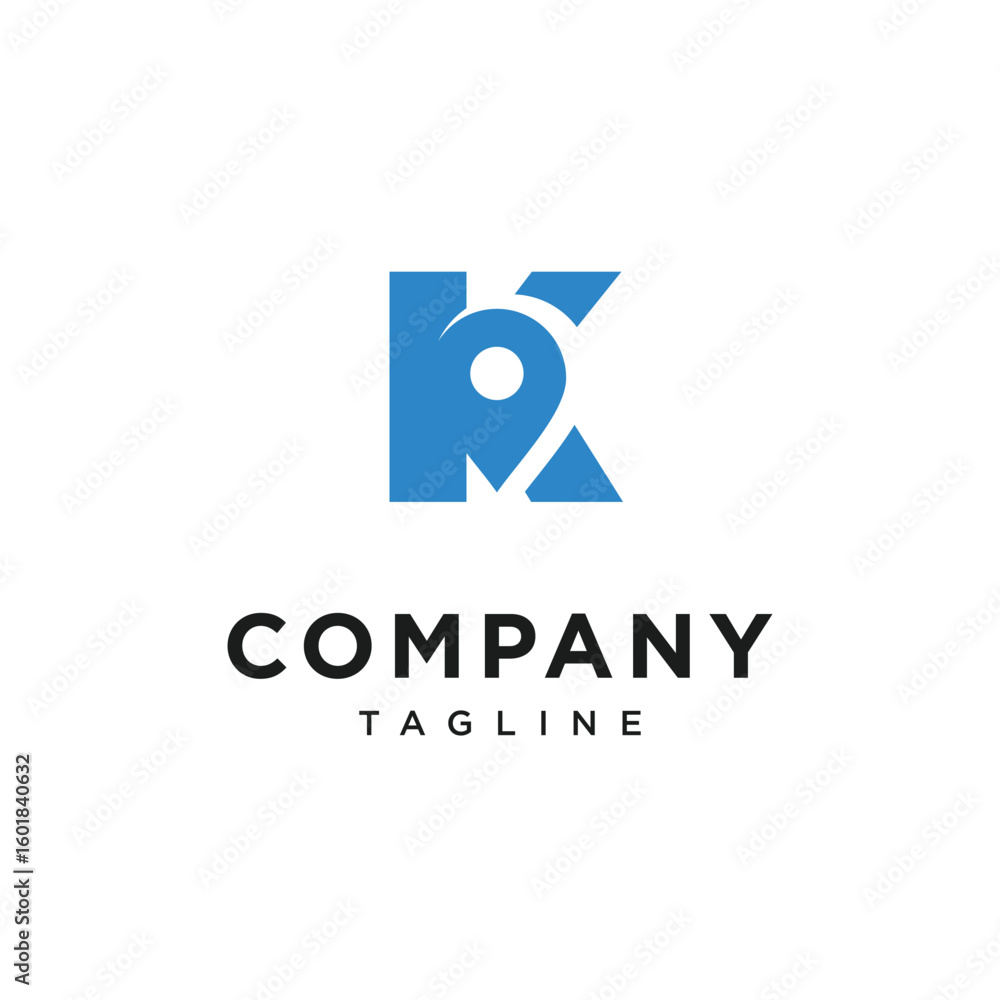 Obraz premium Letter K Location Logo Icon Vector