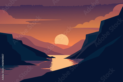 sunset in the mountains