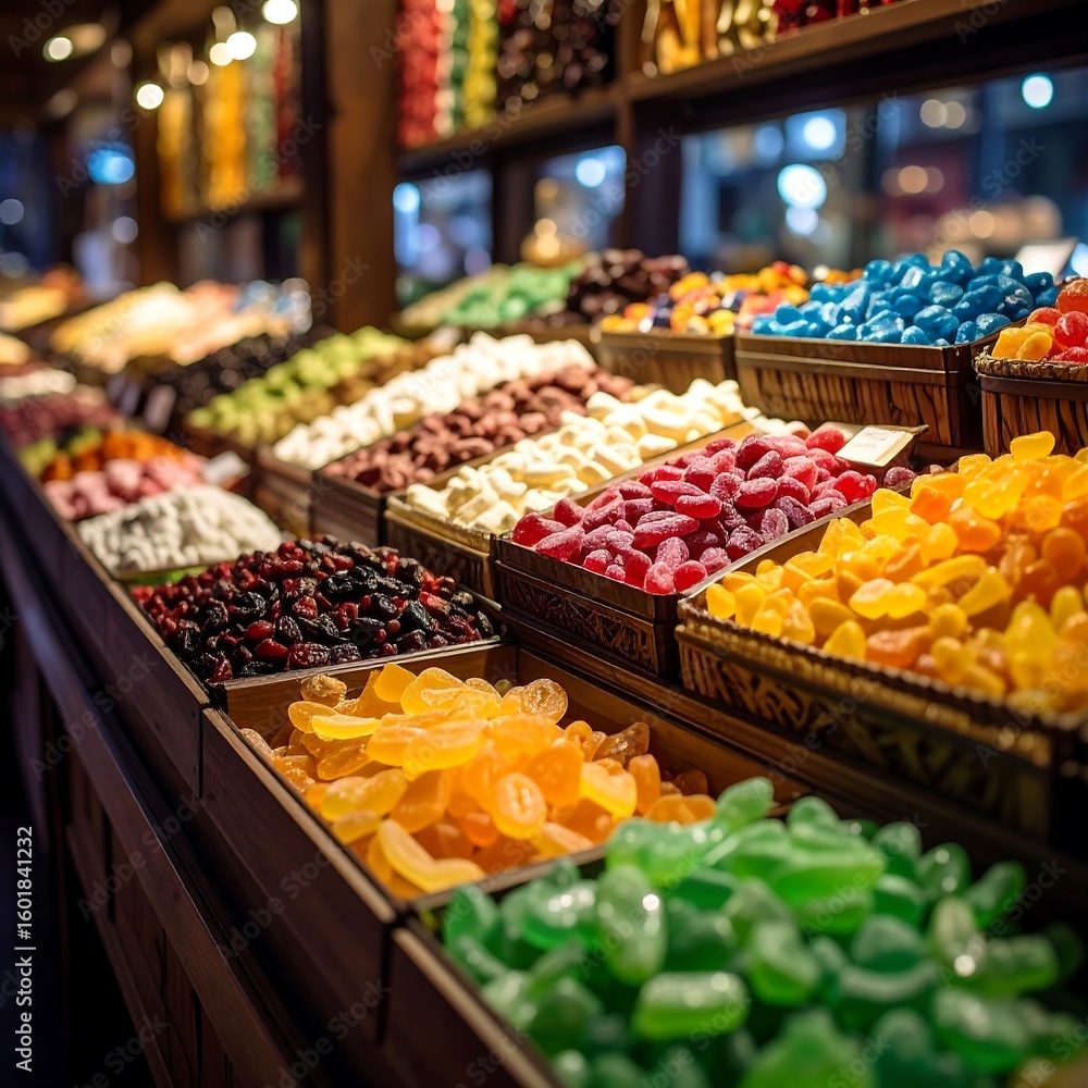 Obraz premium Colorful sweets and candies in a shop