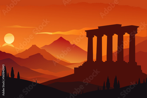 temple of apollo at sunset in turkey
