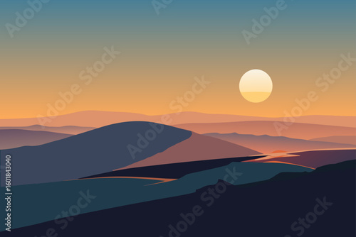 sunset over the mountains