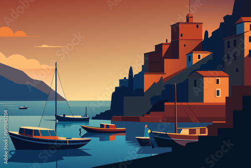 sunset in the old town of gdansk poland
