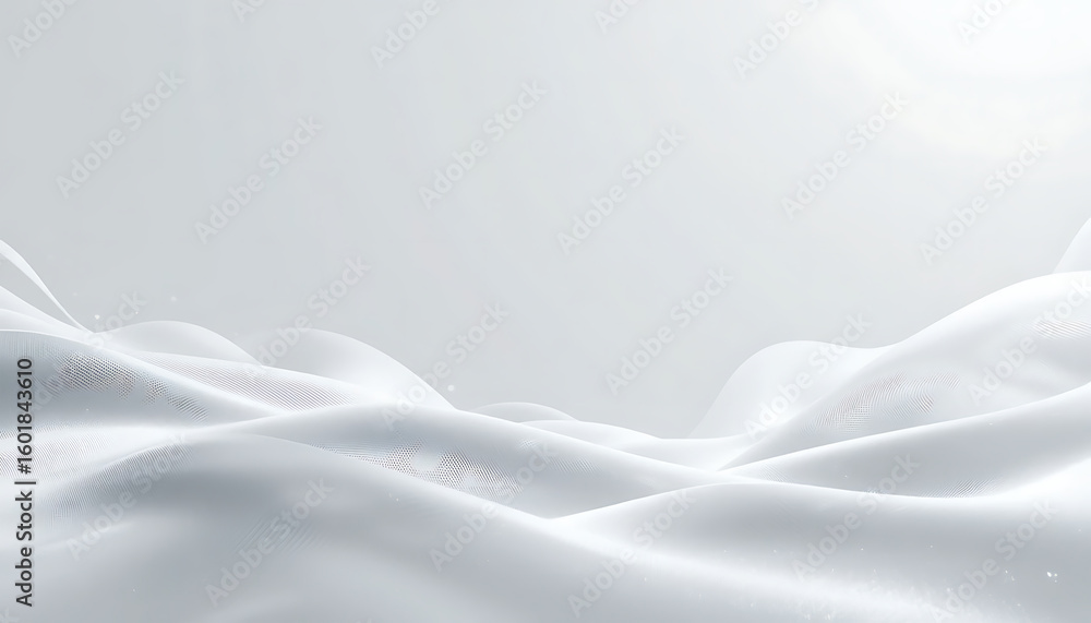 Fototapeta premium Abstract White Flowing Fabric Background with Soft Light and Elegant Style for Creative Design