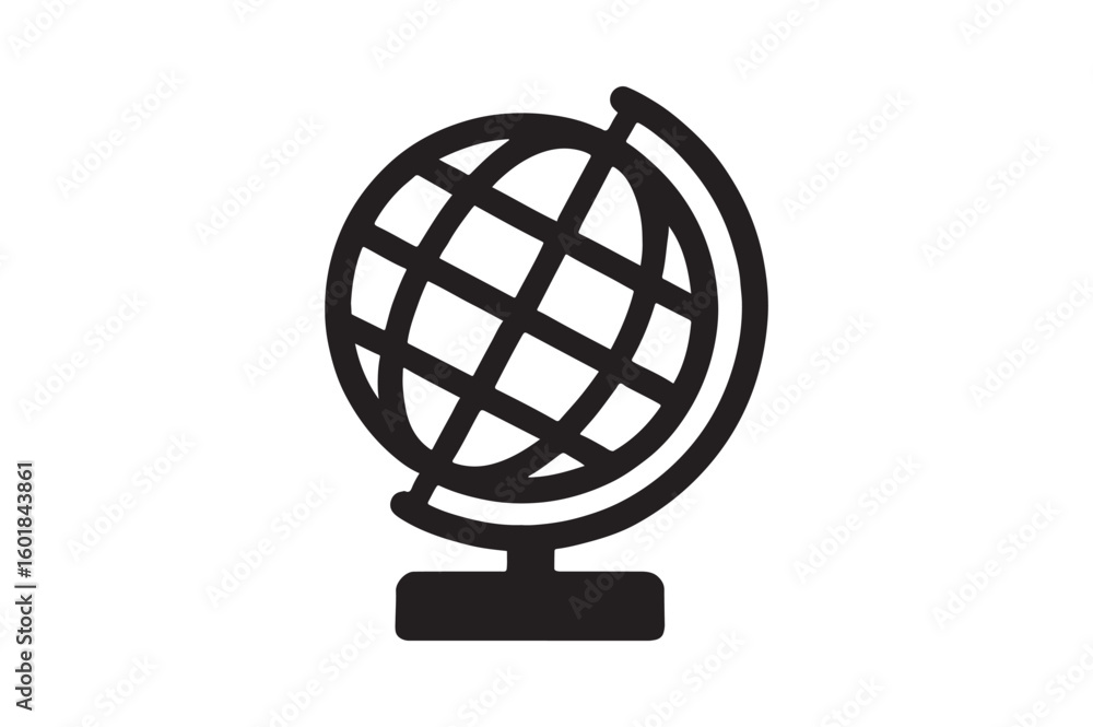 Obraz premium World Globe icon silhouette vector with white background