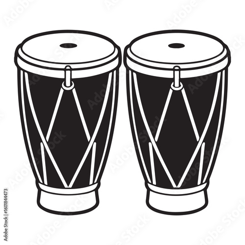 A drawing of a bongo line art illustration