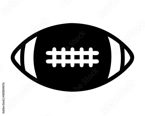 Simple black american football silhouette graphic