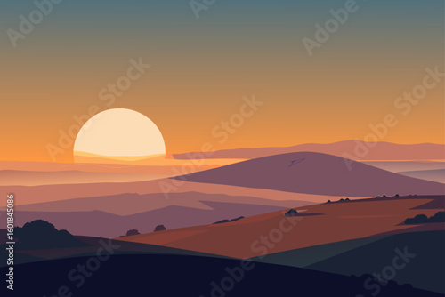 sunset over the mountains