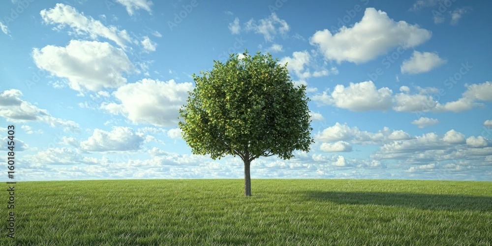 Obraz premium A Lone Tree in an Open Field